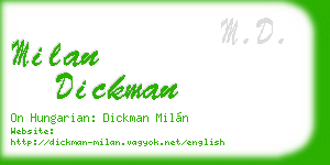 milan dickman business card